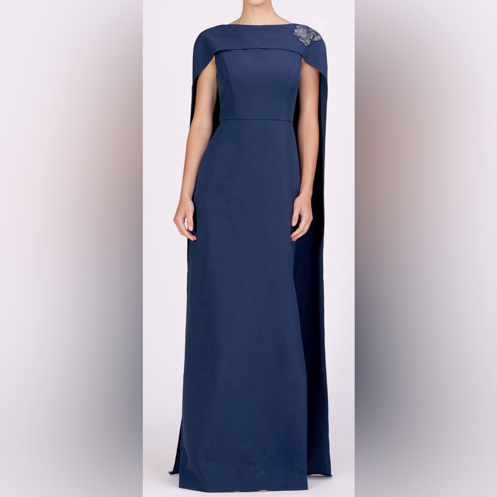 Kay Unger New York Alexandria Gown Dark Midnight Sz 12